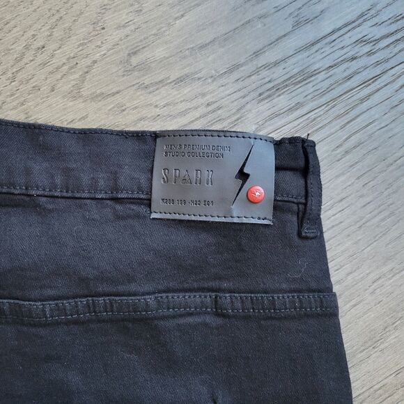 Spark Jeans Premiun Collection Black Stretch Slim Straight 42x32 - Picture 4 of 5
